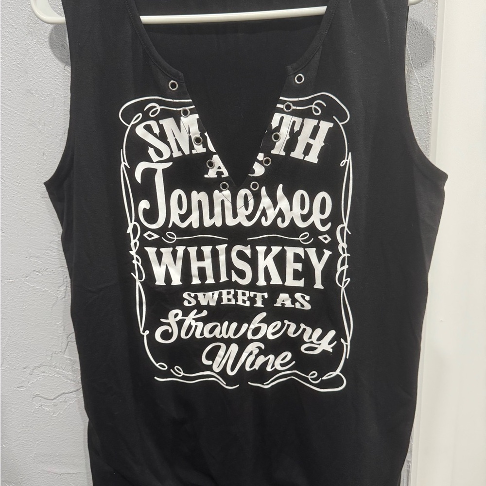 Black Graphic Tank Top